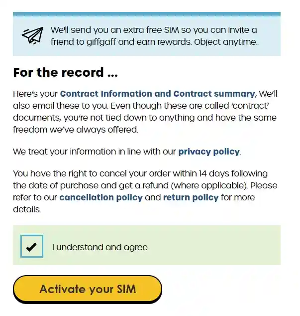 giffgaff activate sim